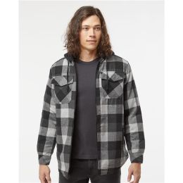 Burnside 8620 Men's Quilted Flannel Hooded Jacket