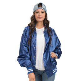 Augusta Sportswear 3610 Unisex Satin Baseball Jacket Striped Trim