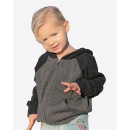 Independent Trading Co. PRM10TSBZ Toddler Lightweight Special Blend Raglan Zip Hood