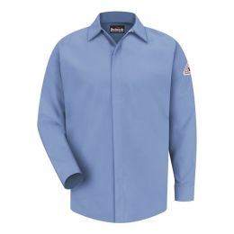 Bulwark SLS2T Men's Tall Concealed-Gripper Pocketless Work Shirt