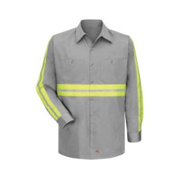 Red Kap SC30ET Men's Tall Enhanced Visibility Long Sleeve Cotton Work Shirt