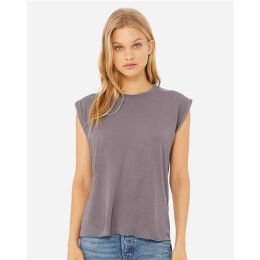 BELLA + CANVAS 8804 Women’s Flowy Rolled Cuffs Muscle Tee