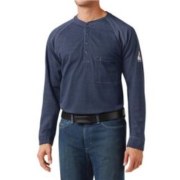 Bulwark QT20T Men's Tall Long Sleeve Henley