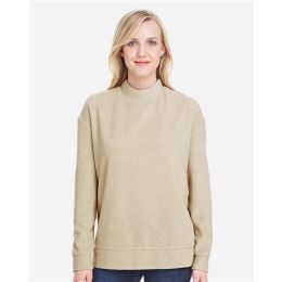 J. America 8428 Women's Weekend Terry Mock Neck Pullover
