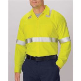 Bulwark SMW4 Men's High Visibility Long Sleeve Work Shirt