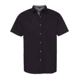 Burnside 9290 Men's Peached Printed Poplin Short Sleeve Shirt