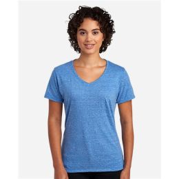 JERZEES 88WVR Women's Snow Heather Jersey V-Neck T-Shirt