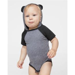 Rabbit Skins 4417 Infant Fine Jersey Raglan Bodysuit with Hood & Ears