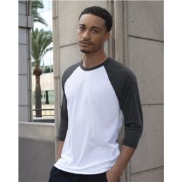 American Apparel BB453US Unisex USA-Made 50/50 Poly/Cotton Raglan Three-Quarter Sleeve Tee