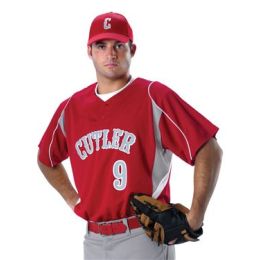 Alleson Athletic 529Y Youth Two Button Henley Baseball Jersey
