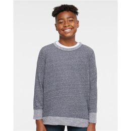 LAT 2279 Youth Harborside Mélange French Terry Crewneck Sweatshirt