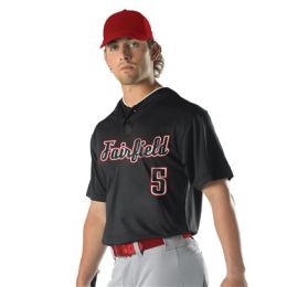 Alleson Athletic 52MTHJY Youth Two Button Mesh Baseball Jersey with Piping