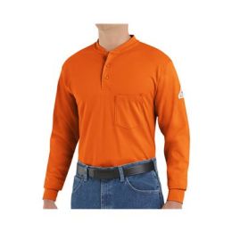 Bulwark SEL2 Men's Long Sleeve Tagless Henley Shirt