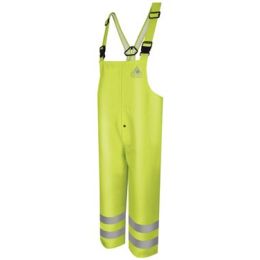 Bulwark BXN4 Men's Hi-Visibility Flame-Resistant Rain Bib Overall - 10 oz.