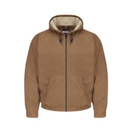 Bulwark JLH4T Men's Tall Brown Duck Hooded Jacket - EXCEL FR® ComforTouch