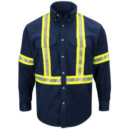 Bulwark SLUC Men's Dress Uniform Shirt with CSA reflective trim - EXCEL FR® ComforTouch