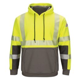 Bulwark SMB4T Men's Tall Hi-Visibility Color-Blocked Hooded Sweatshirt