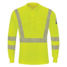 Bulwark SML4T Men's Tall Hi-Visibility Lightweight Long Sleeve Henley
