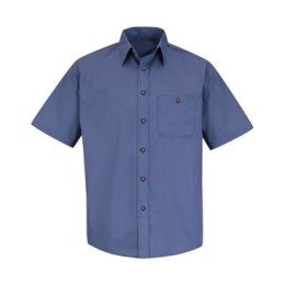 Red Kap SP84T Men's Tall Mini-Plaid Uniform Short Sleeve Shirt
