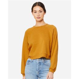 BELLA + CANVAS 7505 Women's Crop Raglan Fleece Crewneck Sweatshirt