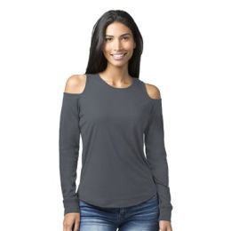 Boxercraft T31 Women's Cold Shoulder Long Sleeve T-Shirt