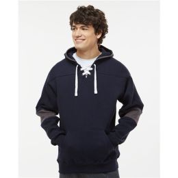 J. America 8832 Men's Sport Lace Colorblocked Fleece Hooded Sweatshirt