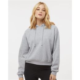 MV Sport W21751 Women's Sueded Fleece Crop Hooded Sweatshirt