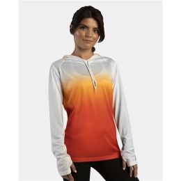 Badger 4208 Women's Ombre Long Sleeve Hooded T-Shirt