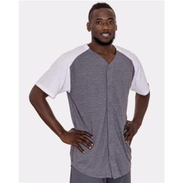 Badger 4950 Men's Triblend Full Button T-Shirt