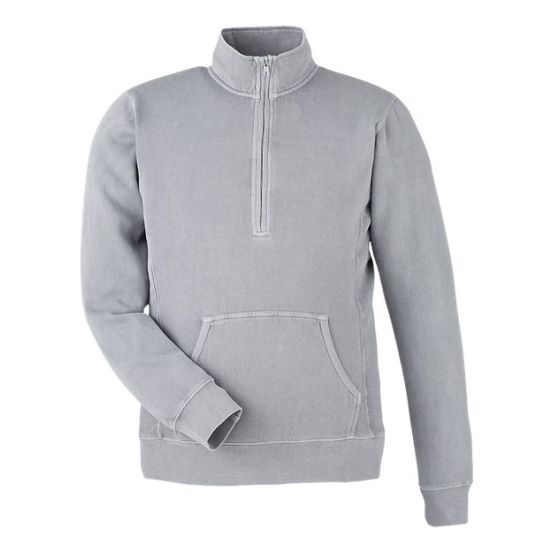 J. America 8732 Unisex Pigment-Dyed Fleece Quarter-Zip Pullover