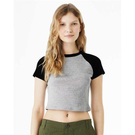 BELLA + CANVAS 1201 Women's Micro Rib Raglan Baby Tee