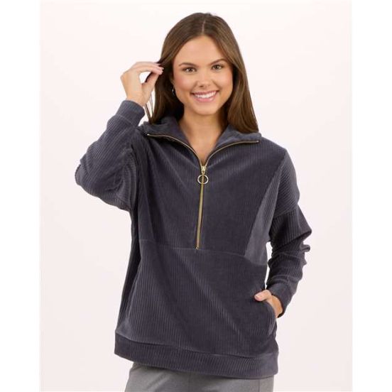 Boxercraft BW5203 Women's Manchester Corded Quarter-Zip Pullover