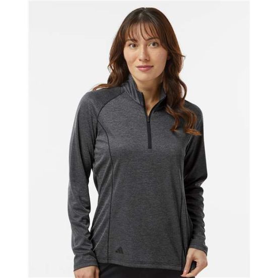 Adidas A594 Women's Space Dyed Quarter-Zip Pullover