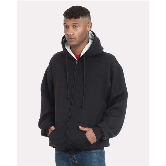 Bayside 940 Unisex USA-Made Super Heavy Thermal Lined Full-Zip Hooded Sweatshirt