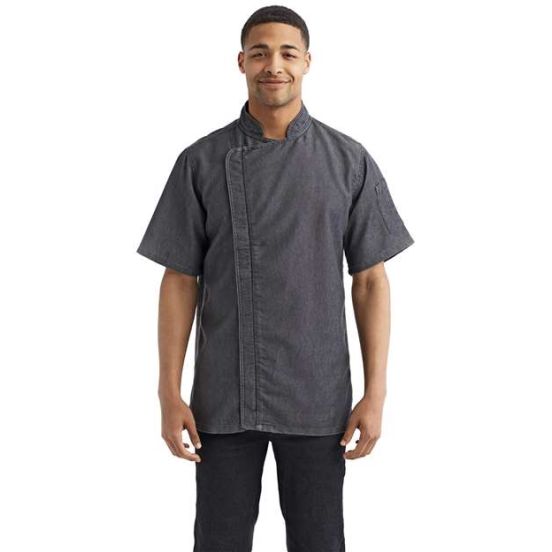 Artisan Collection by Reprime RP906 Unisex Zip-Close Short Sleeve Chef's Coat