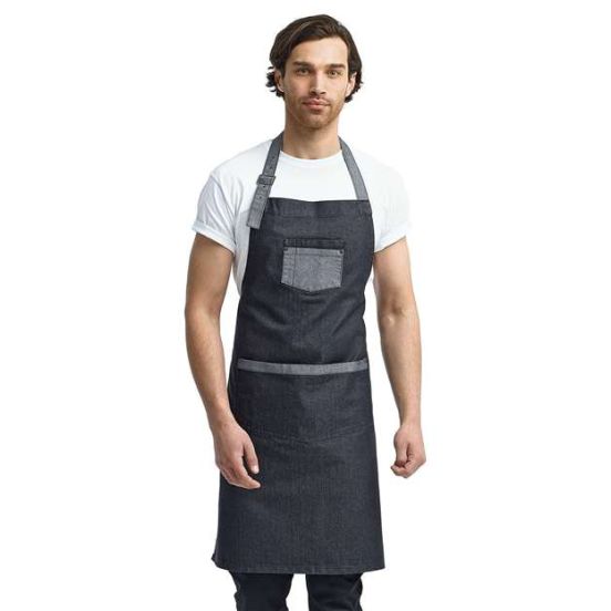 Artisan Collection by Reprime RP127 Domain Contrast Denim Bib Apron