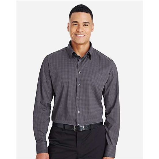 Devon & Jones DG535 Men's CrownLux Performance® Tonal Mini Check Woven Dress Shirt