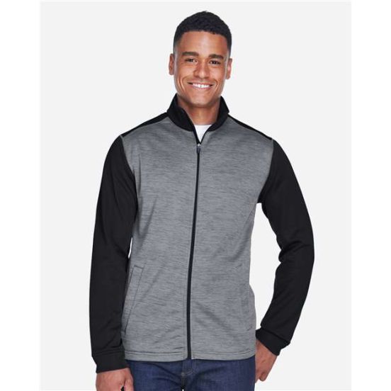Devon & Jones DG796 Men's Newbury Colorblock Mélange Fleece Full-Zip jacket