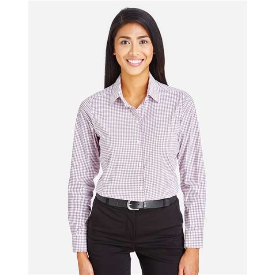 Devon & Jones DG540W Women's CrownLux Performance® Micro Windowpane Woven Dress Shirt