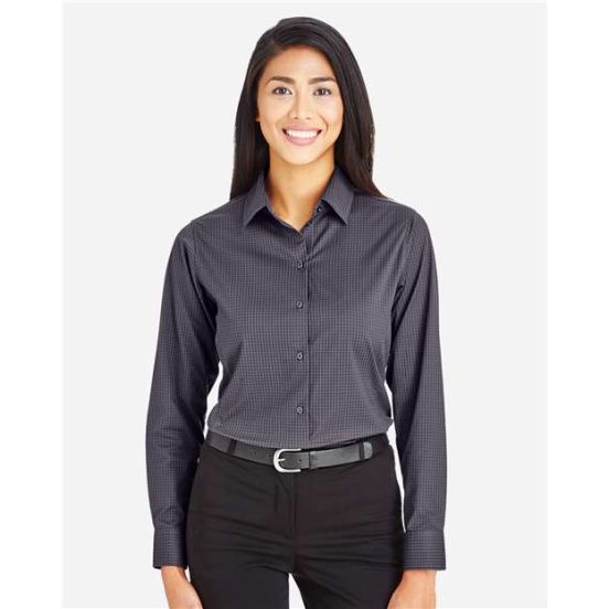 Devon & Jones DG535W Women's CrownLux Performance® Tonal Mini Check Woven Dress Shirt