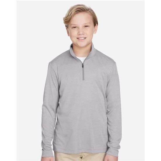 Team 365 TT31HY Youth Zone Sonic Heather Performance Quarter-Zip Pullolver