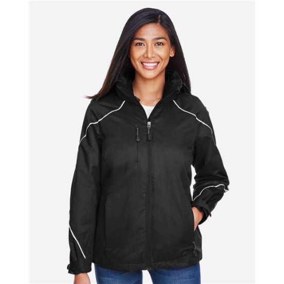 North End 78196 Women's Angle 3-in-1 Jacket with Bonded Fleece Liner