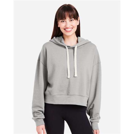 Glyder PDP1725 Women's Vintage Oversized Cropped Hooded Sweatshirt
