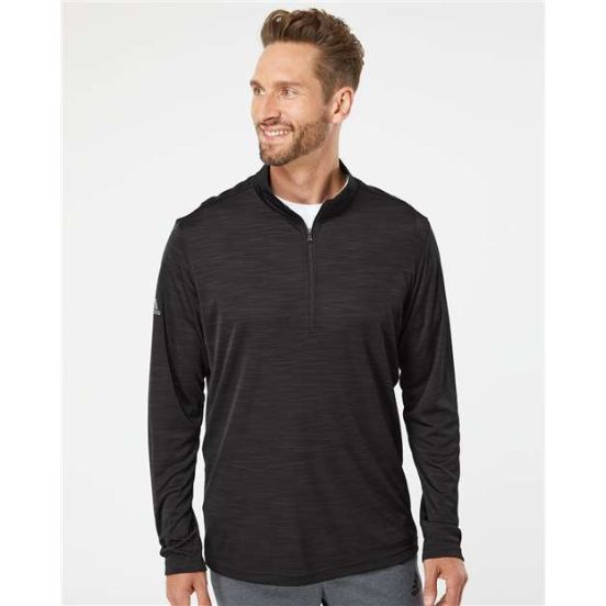 Adidas A475 Men's Lightweight Mélange Quarter-Zip Pullover