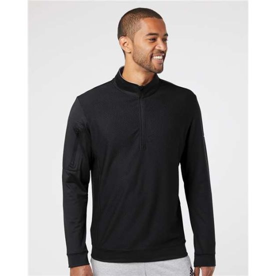Adidas A295 Men's Textured Quarter-Zip Pullover
