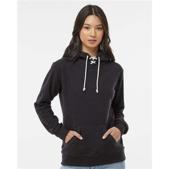 J. America 8694 Women’s French Terry Sport Lace Scuba Hooded Sweatshirt