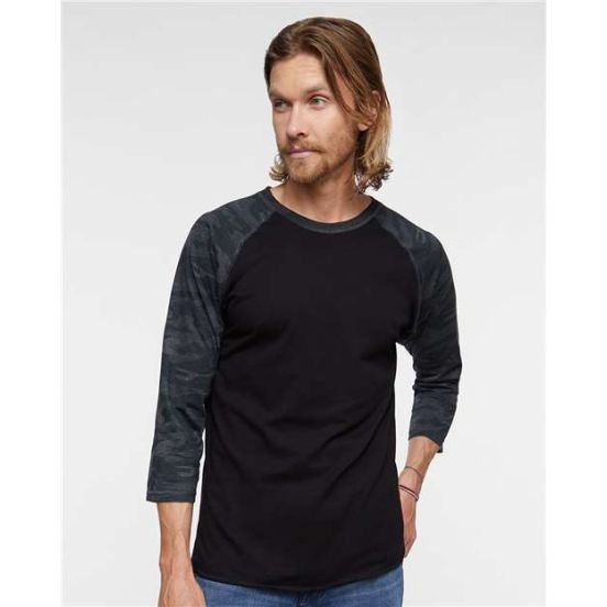 LAT 6930 Men's Baseball Fine Jersey Three-Quarter Sleeve Tee