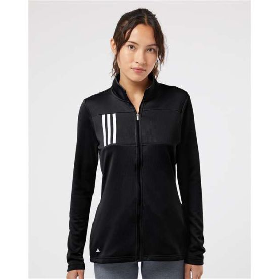 Adidas A483 Women's 3-Stripe Double Knit Full-Zip