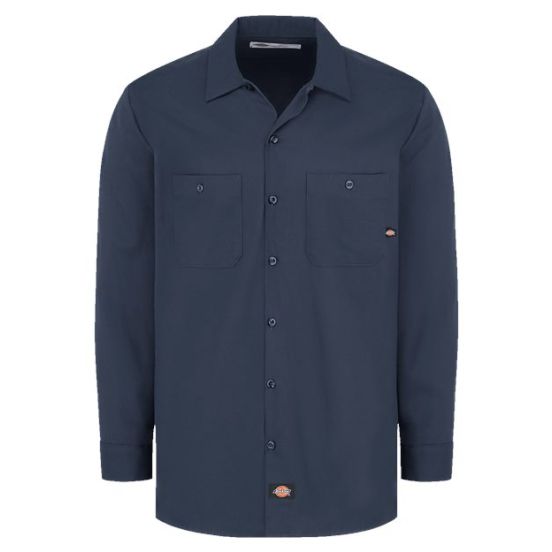Dickies L307T Men's Tall Industrial Cotton Long Sleeve Work Shirt