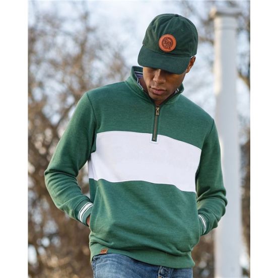 Holloway 229565 Men's All-American Fleece Colorblocked Quarter-Zip Sweatshirt